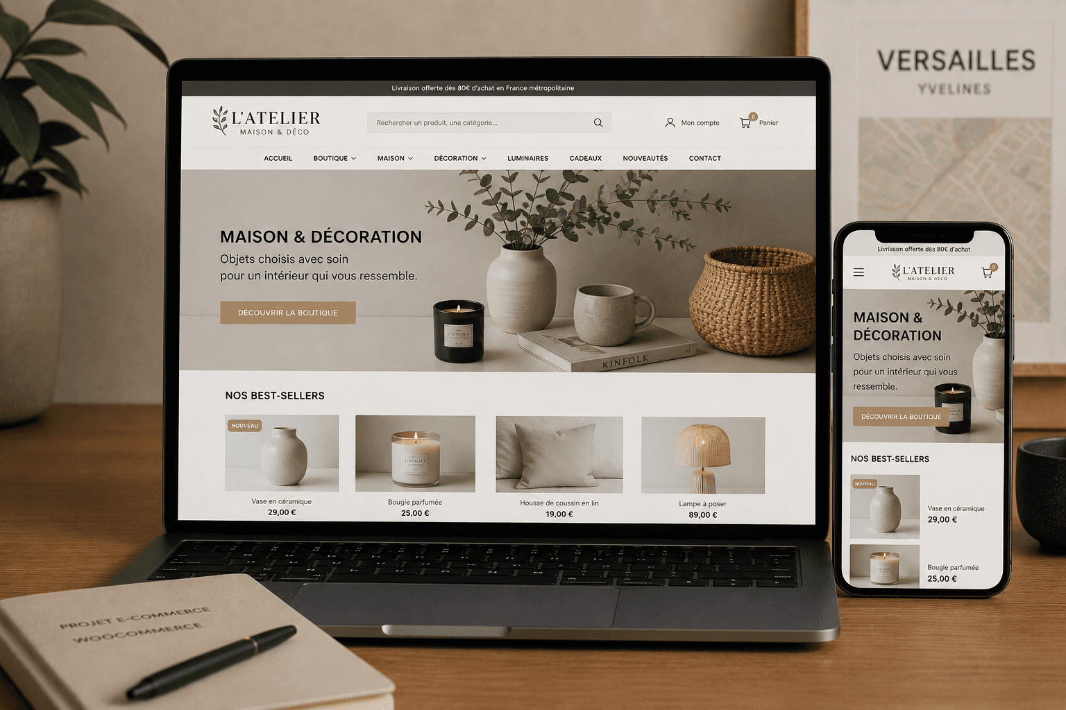 Exemple de site e-commerce WooCommerce dans les Yvelines