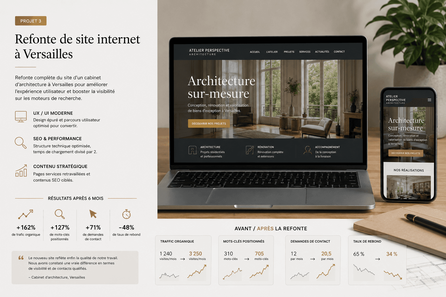 Refonte de site internet à Versailles